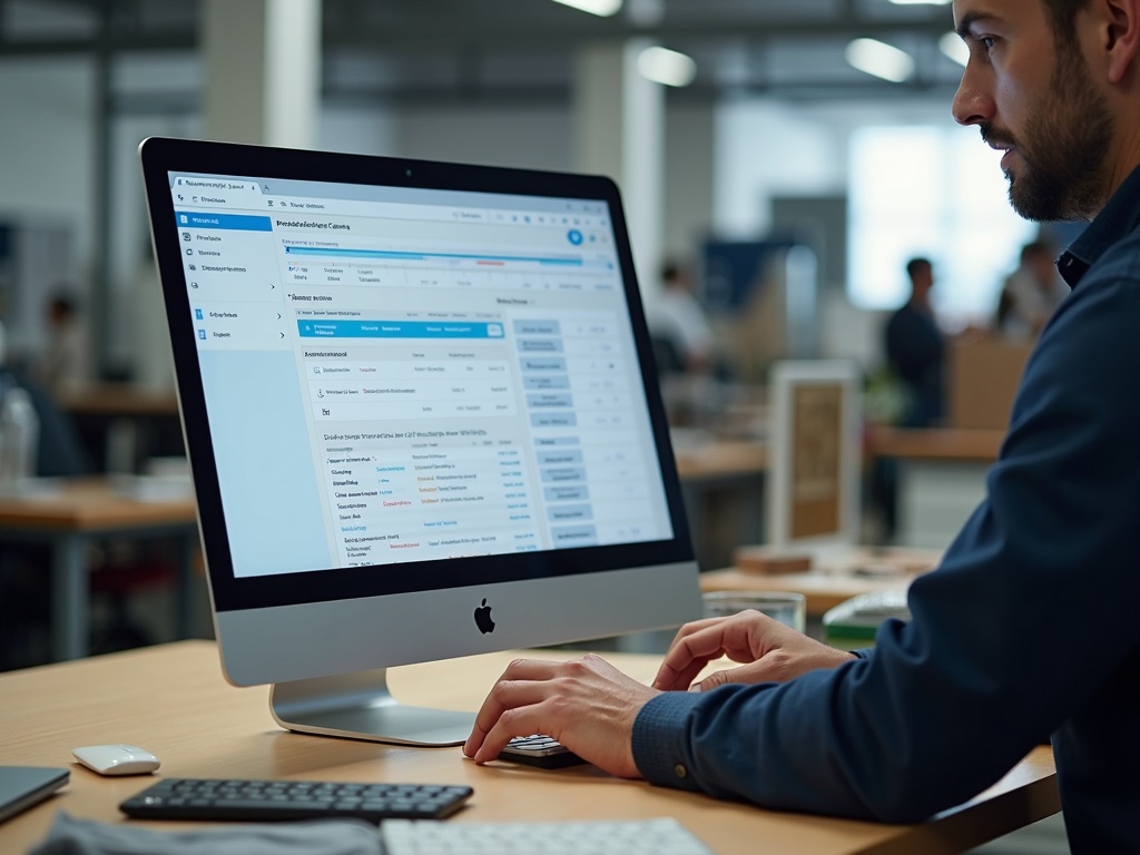 Automatisierter Workflow am Büro-Computer