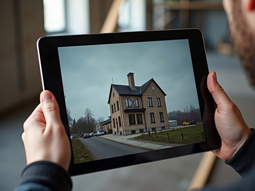 Fotodokumentation eines Bauteils auf einem Tablet mit Zeitstempel