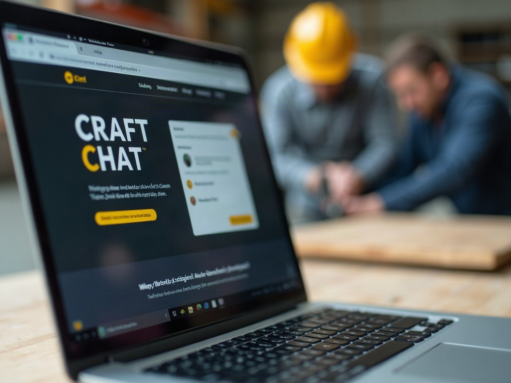 Hinweistext im Chatfenster einer Handwerker-Website, der auf den digitalen Assistenten hinweist