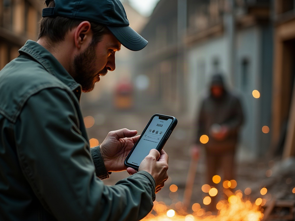 Suchergebnisse für einen lokalen Handwerksbetrieb auf einem Smartphone
